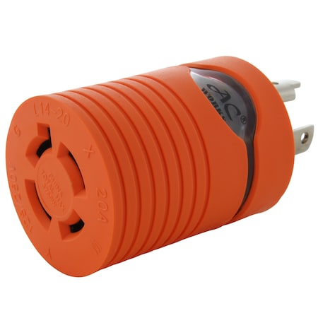 Ac Works Plug Adapter, L14-20R, L5-30P, L14-20P, L5-30P, 0 ft., Orange ADL530L1420